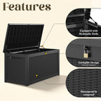 260 Gallon Storage Deck Box Black/Gray