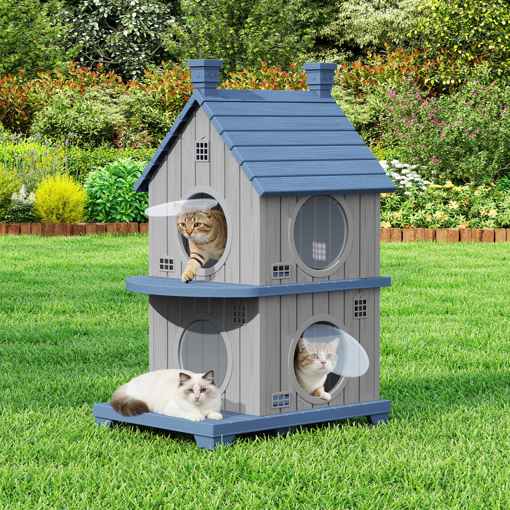 Resin Cat House, 1/2/3-Tier Stackable