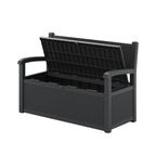 70 Gallon Storage Deck Bench Black&Gray