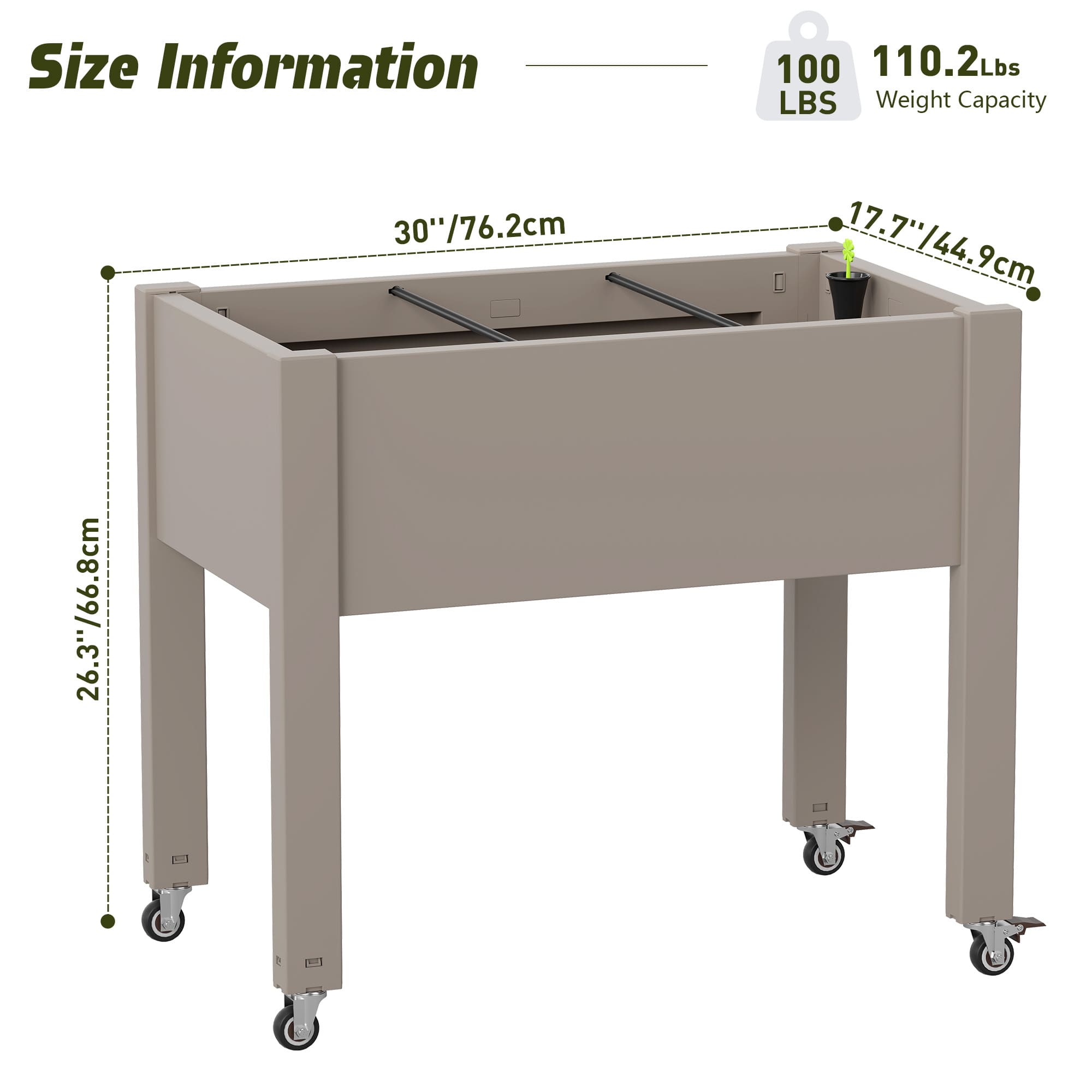 Raised Planter Box Garden Bed Gray/White