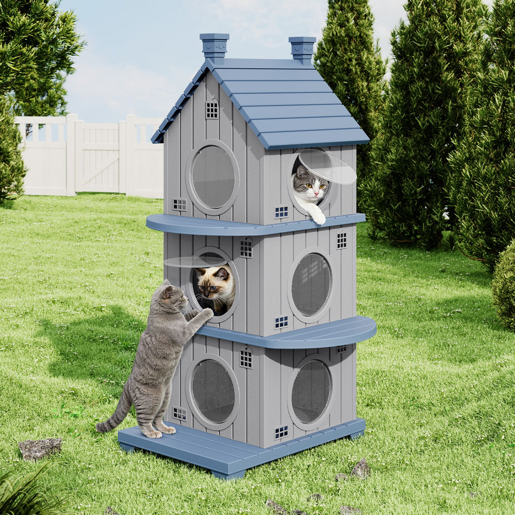 Resin Cat House, 1/2/3-Tier Stackable