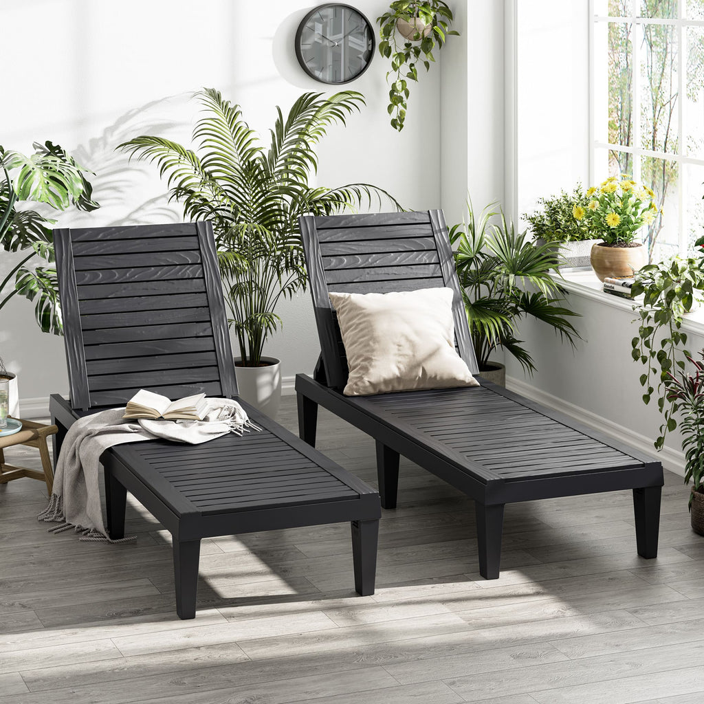 2-Pack Outdoor Chaise Lounge Chair