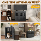 Furniture-Style Dog Crate Small/Medium Black/Light Brown
