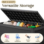 260 Gallon Storage Deck Box Black/Gray