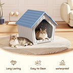 Plastic Cat House Light Gray/Blue