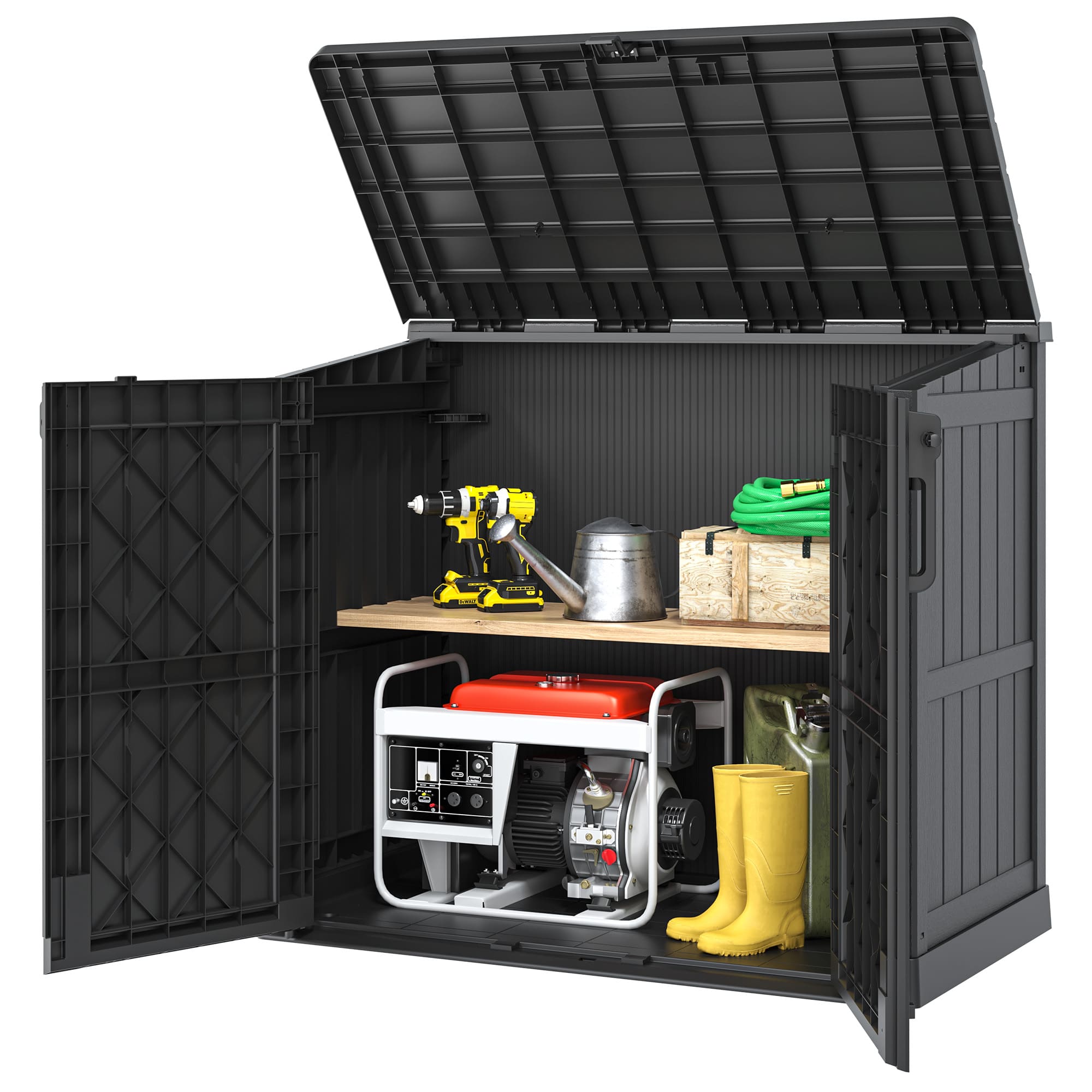 36 Cu Ft Storage Shed Black/White
