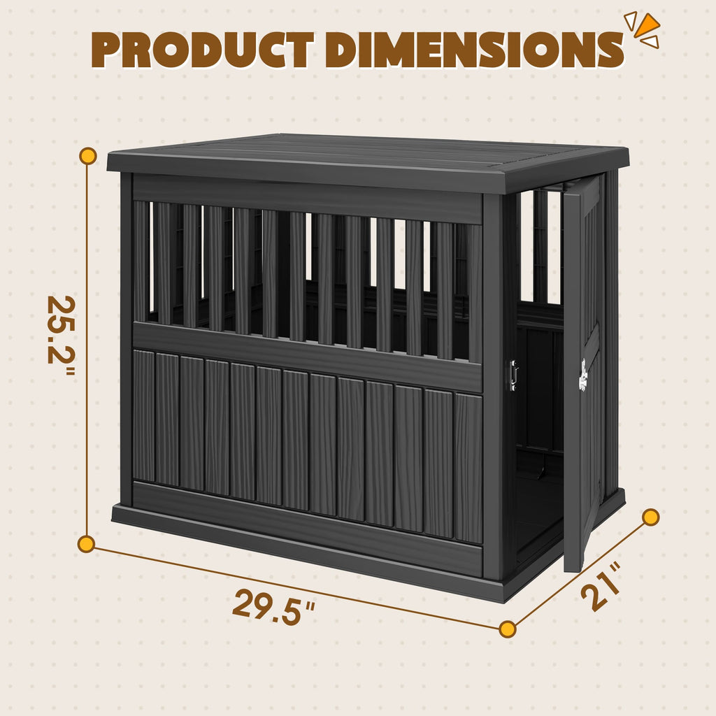 Furniture-Style Dog Crate Small/Medium Black/Light Brown
