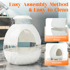 White Egg Shaped Cat Litter Box with Two Replaceable Lids