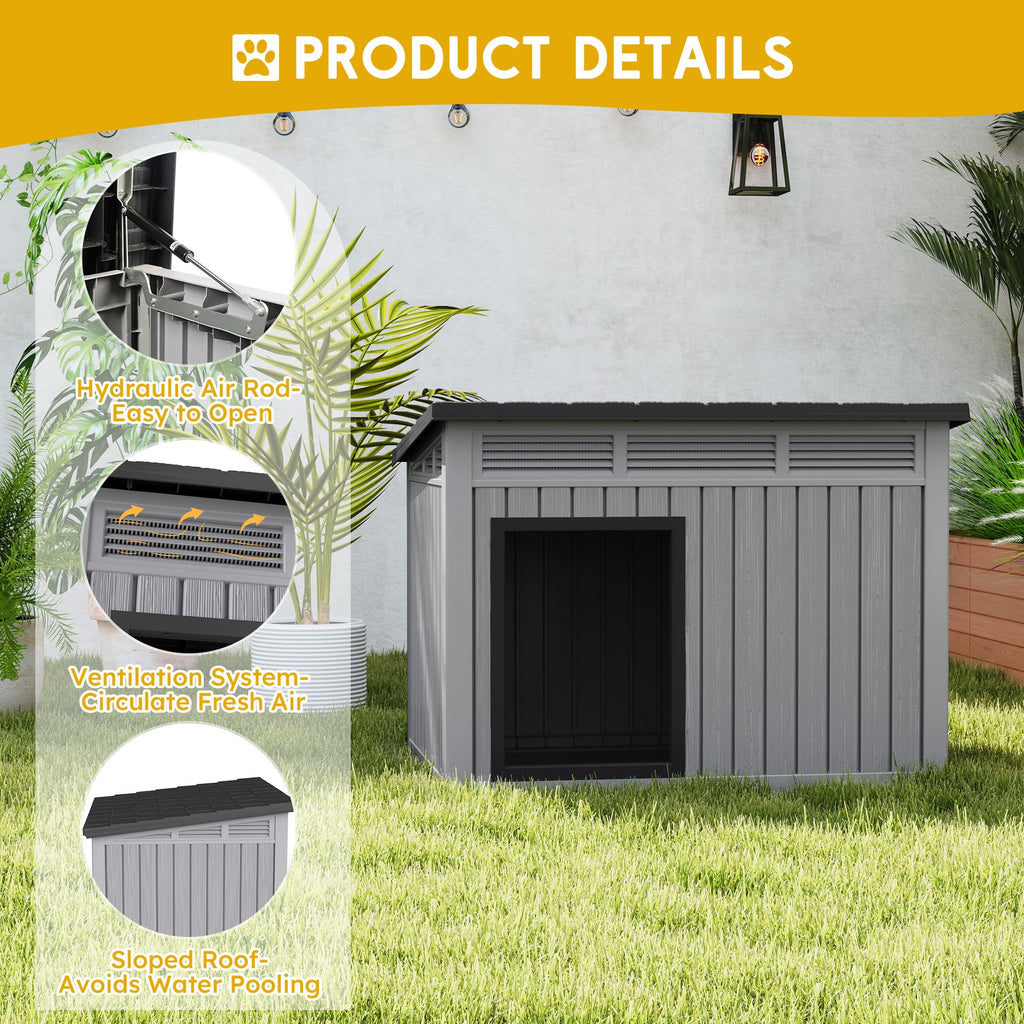 Slanted Roof Kennel for Large/Medium Dogs