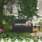 70 Gallon Storage Deck Bench Black&Gray
