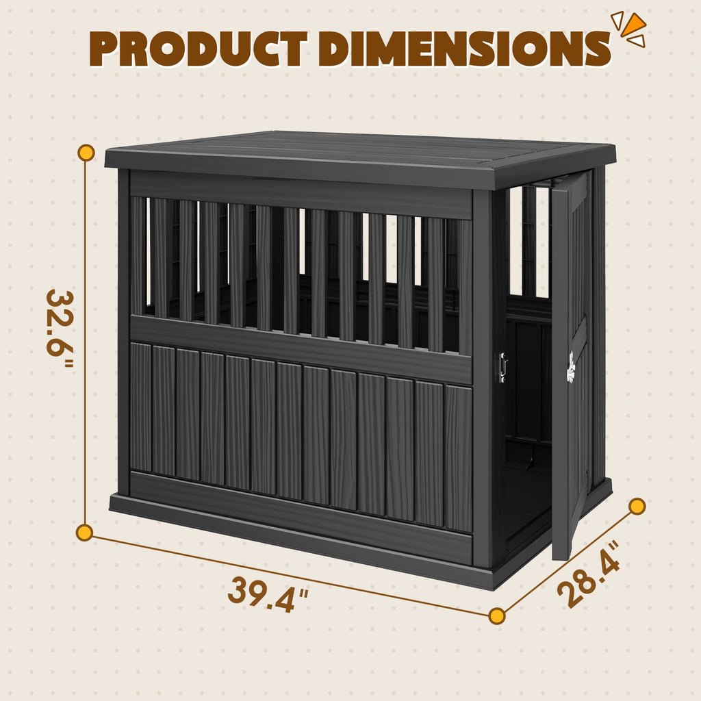Furniture-Style Dog Crate Small/Medium Black/Light Brown