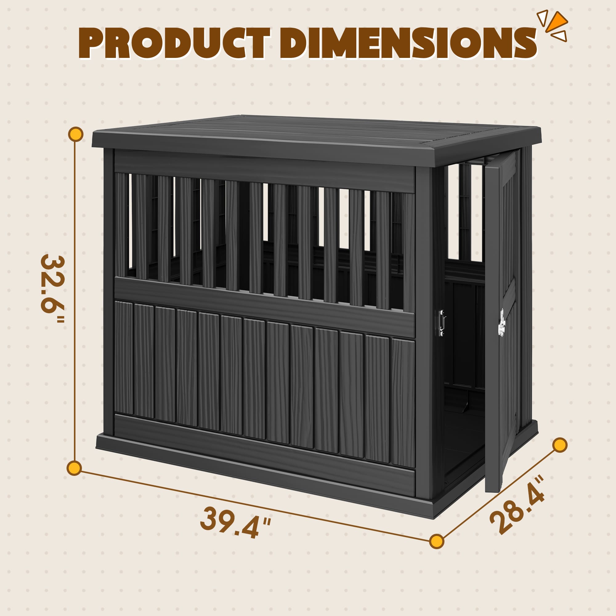 Furniture-Style Dog Crate Small/Medium Black/Light Brown