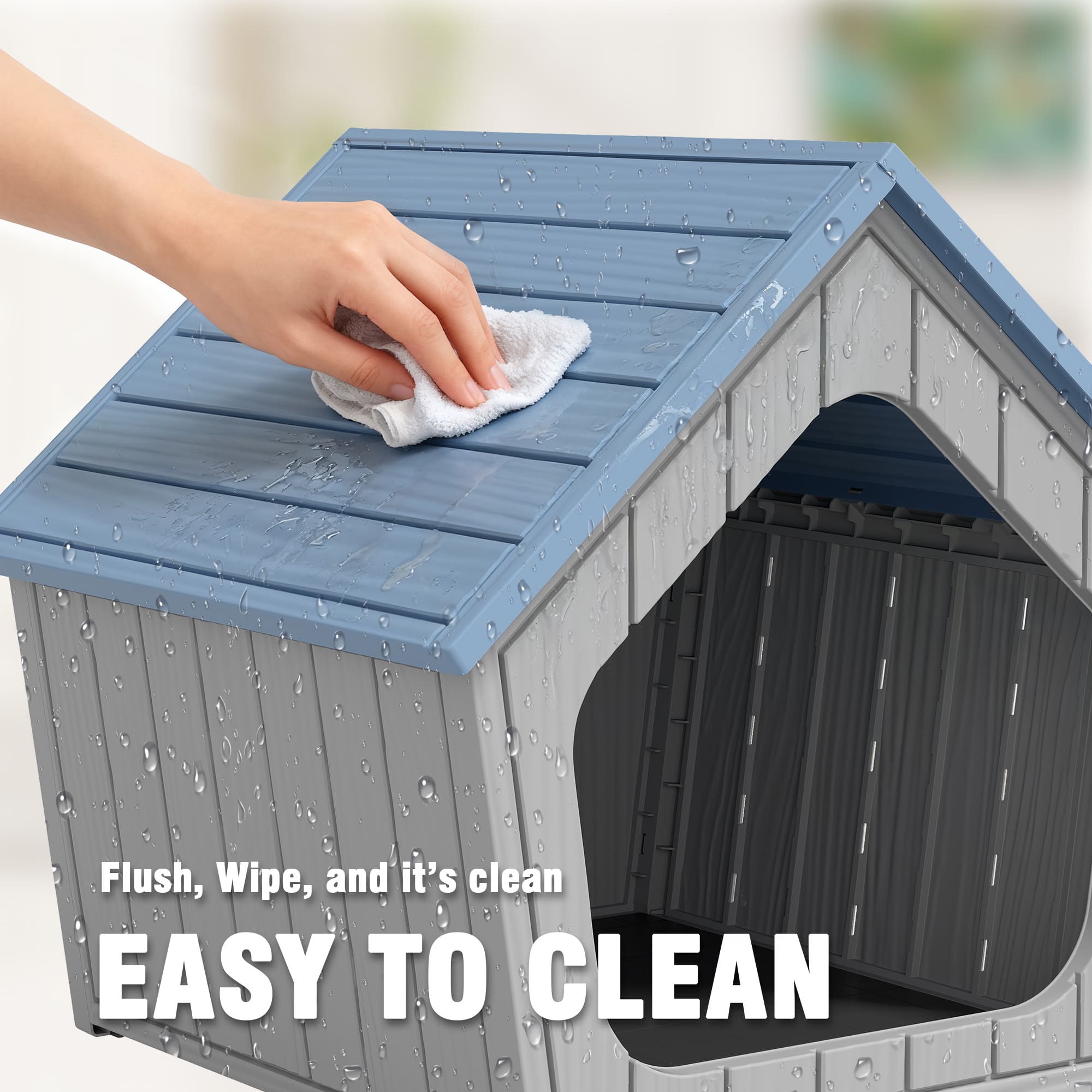 Plastic Cat House Light Gray/Blue