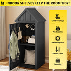 Outdoor Storage Shed Black/Gray