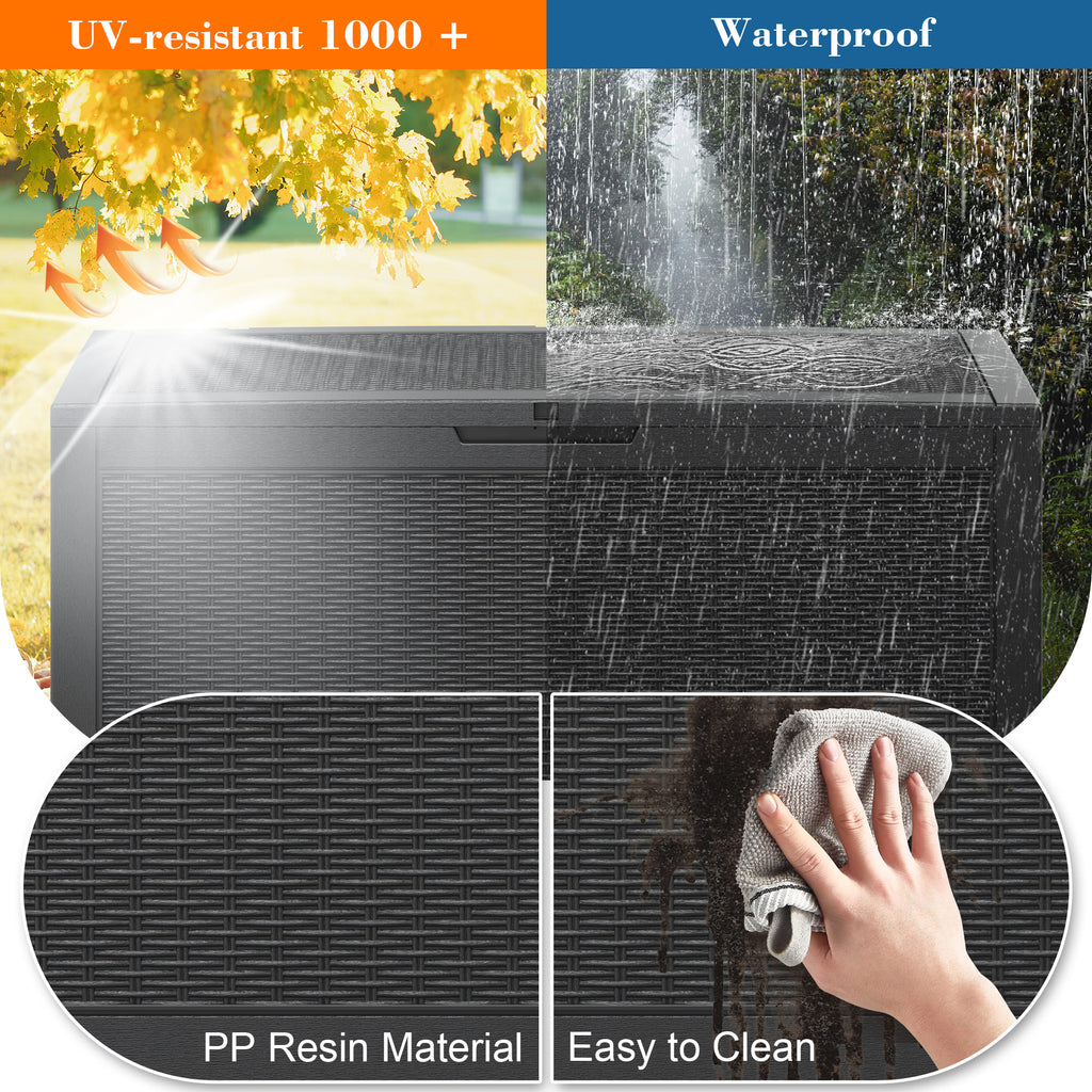 100 Gallon  Storage Deck Box Black/Gray