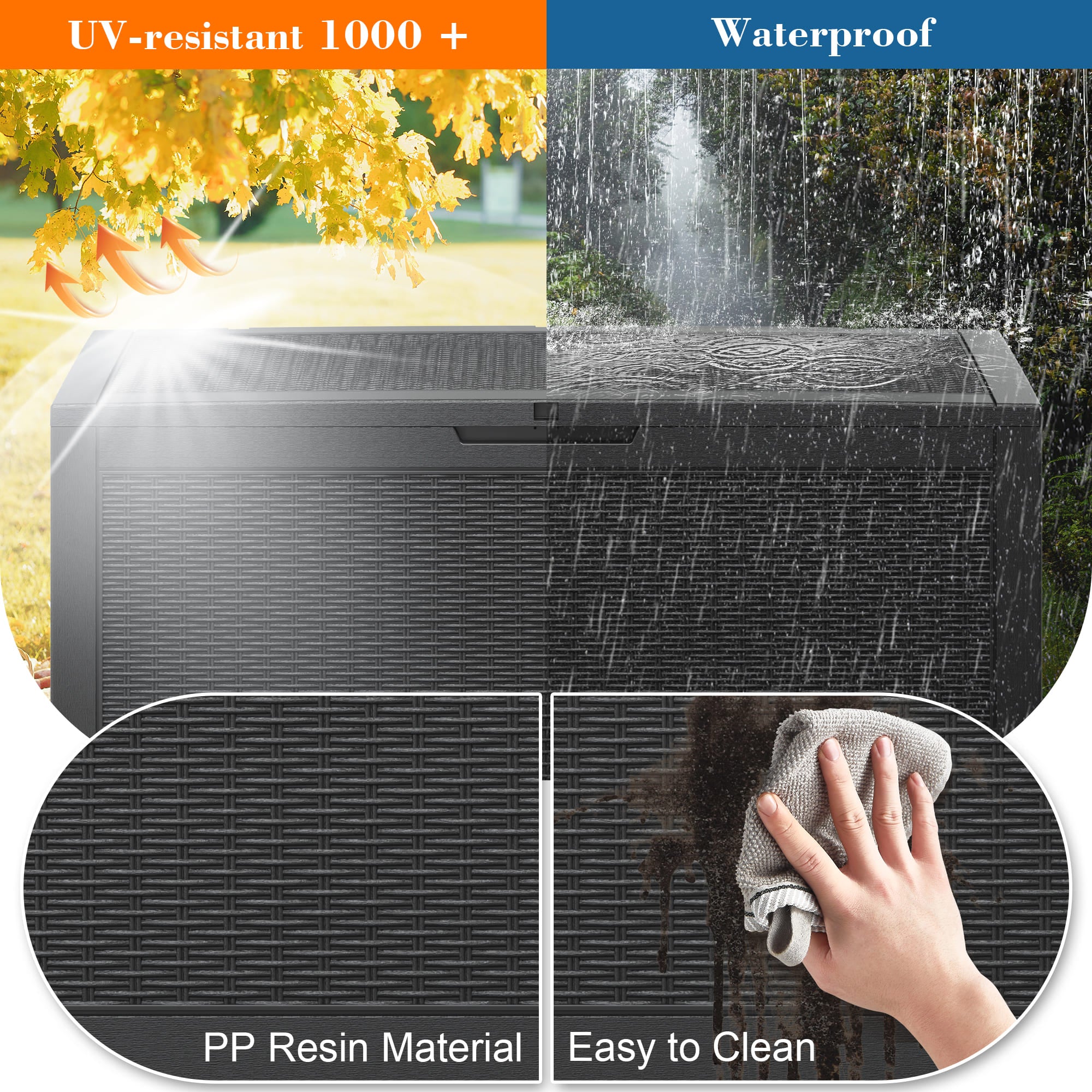 100 Gallon  Storage Deck Box Black/Gray