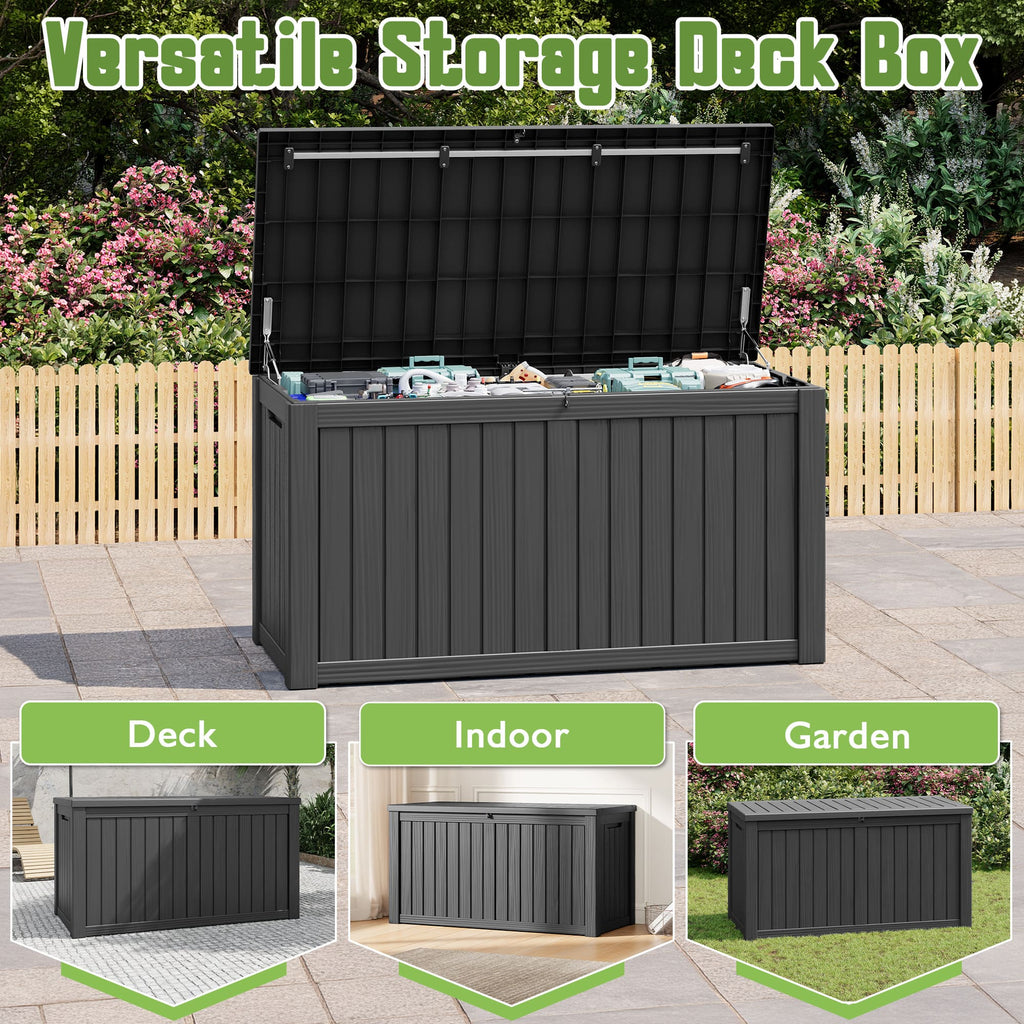 150 Gallon Storage Deck Box Black/Gray