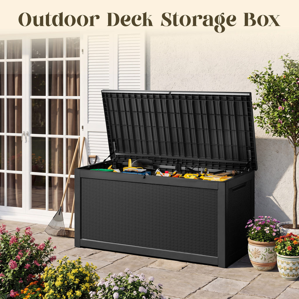 260 Gallon Storage Deck Box Black/Gray