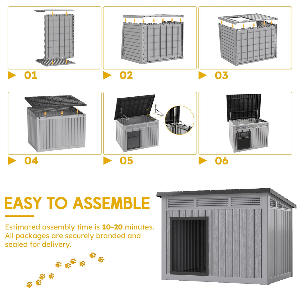 Slanted Roof Kennel for Large/Medium Dogs