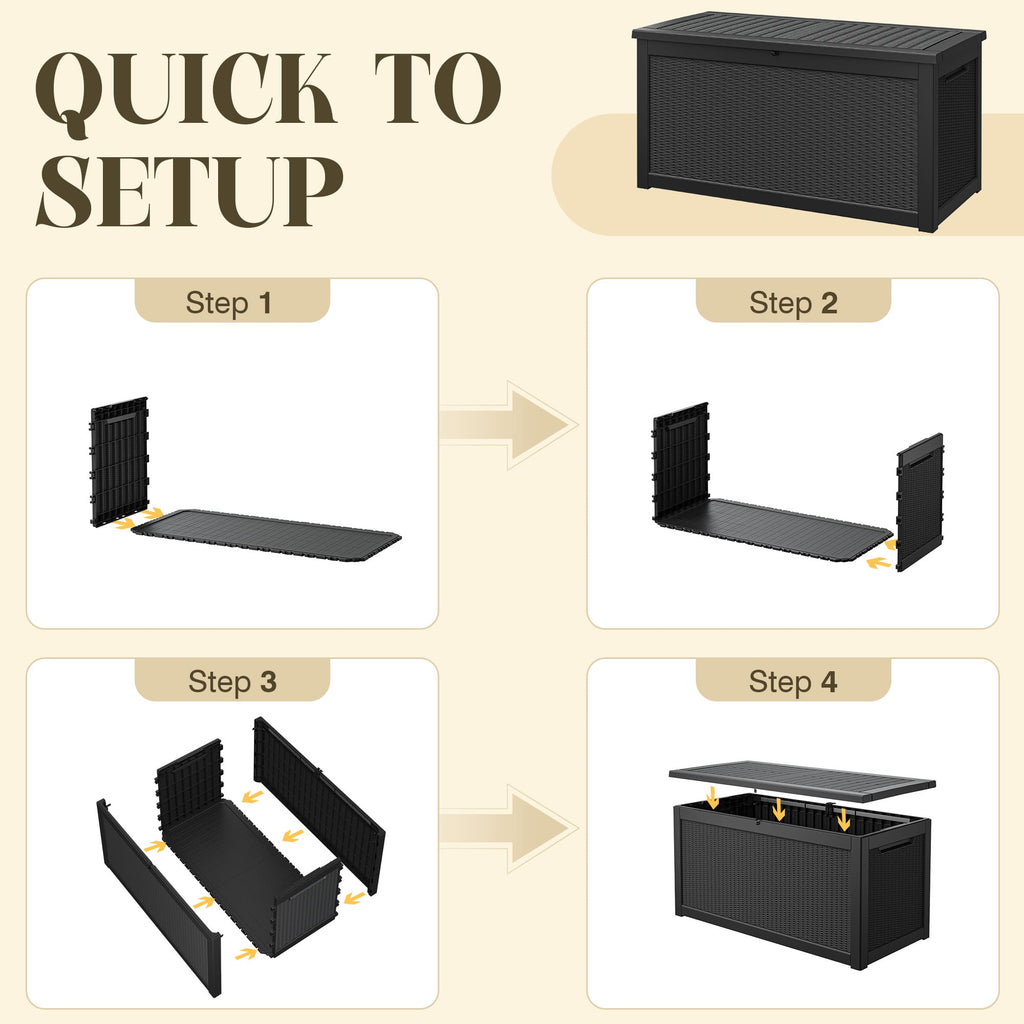 260 Gallon Storage Deck Box Black/Gray