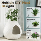 White Egg Shaped Cat Litter Box with Two Replaceable Lids