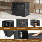 Furniture-Style Dog Crate Small/Medium Black/Light Brown