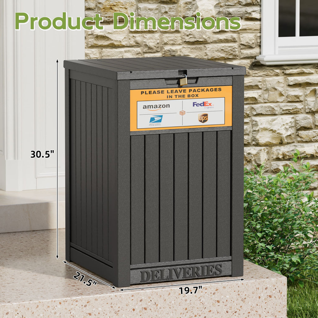 48 Gallon Package Delivery Box Brown/Black/Grey