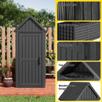 Outdoor Storage Shed Black/Gray