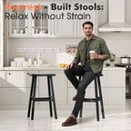 Black Bar Stools Set of 2, 24" or 29"