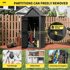 Outdoor Storage Shed Black/Gray