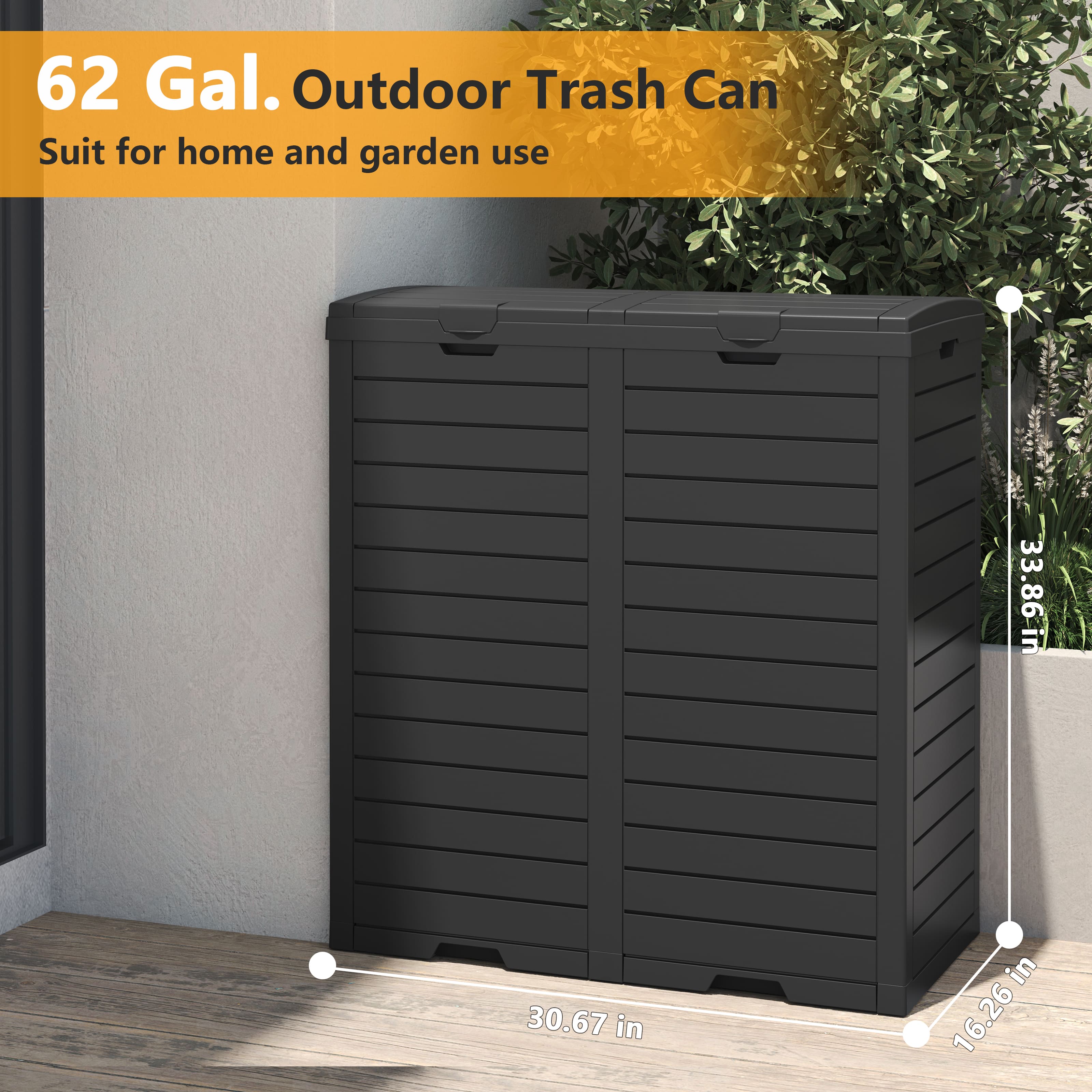 31/62 Gal Outdoor Trash Can