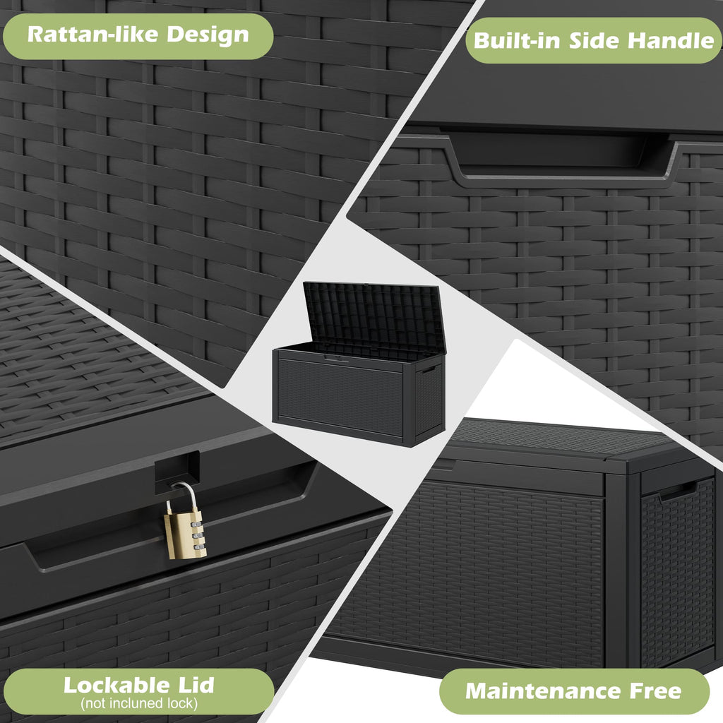 100 Gallon  Storage Deck Box Black/Gray