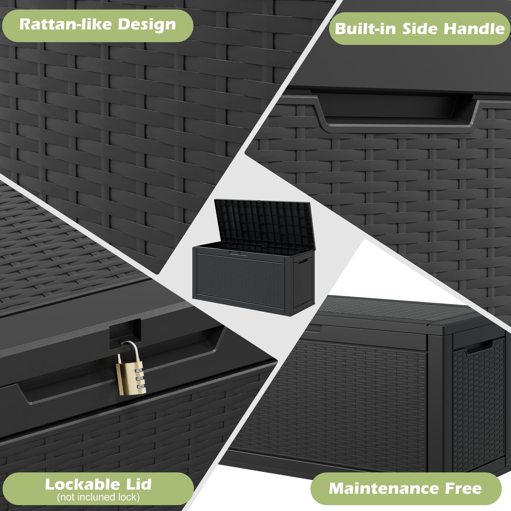 100 Gallon  Storage Deck Box Black/Gray