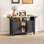 All-in-One Black Resin Outdoor Grill Prep Cart