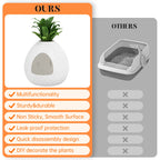 White Egg Shaped Cat Litter Box with Two Replaceable Lids