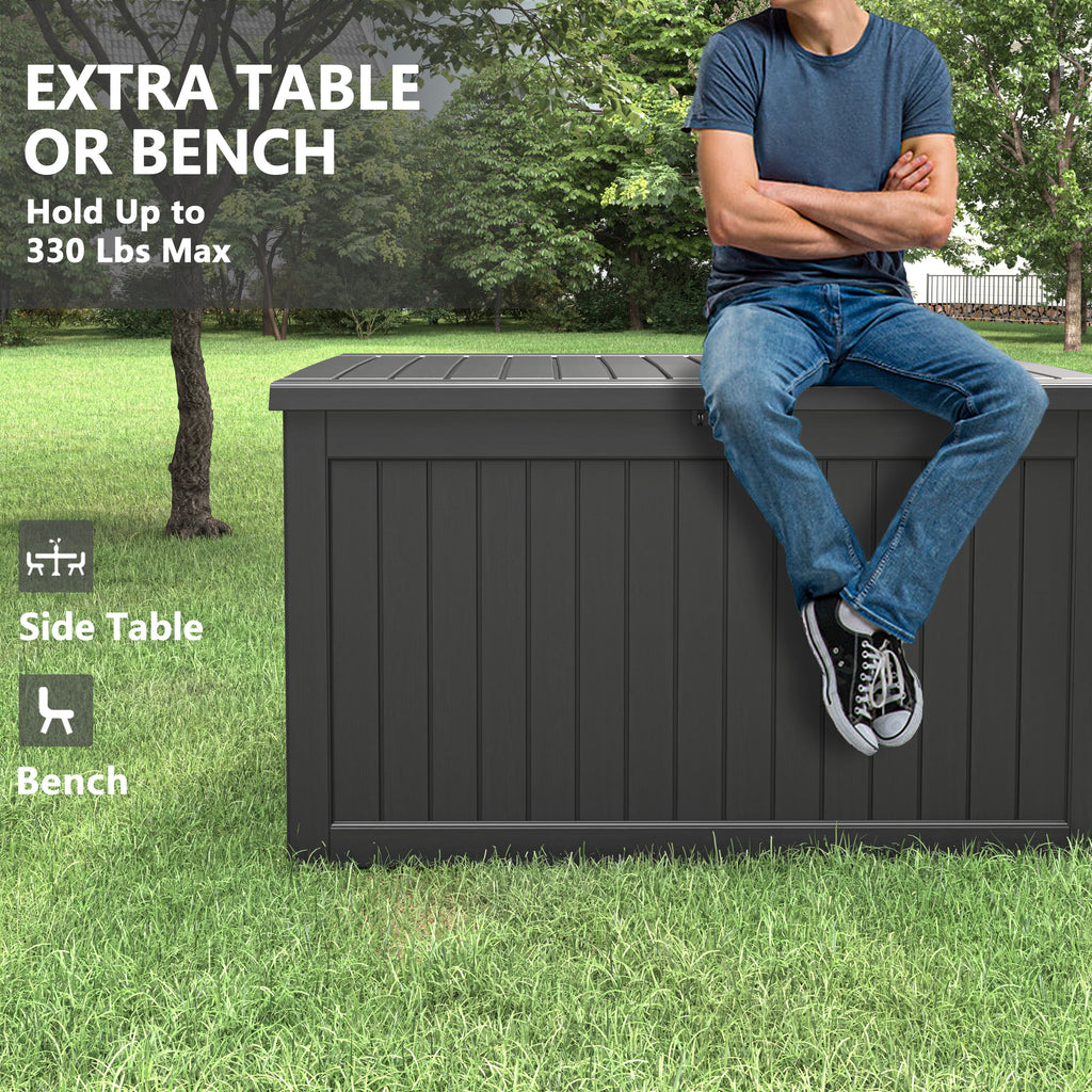 230 Gallon Storage Deck Box Black/Gray