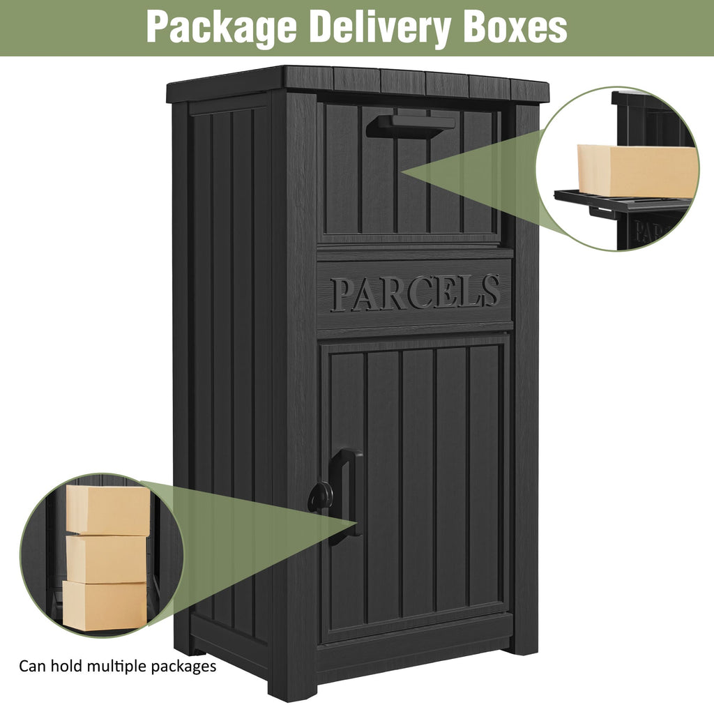 Large Resin Parcel Drop Box Black/Grey