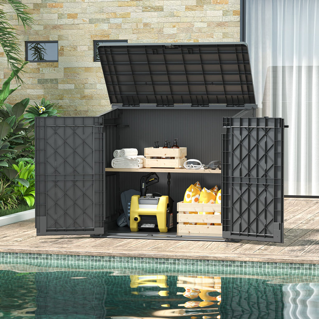 36 Cu Ft Storage Shed Black/White