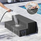Storage Bench, 2-in-1 Patio Deck Box Black&Gray