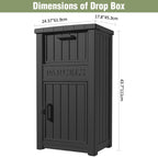 Large Resin Parcel Drop Box Black/Grey