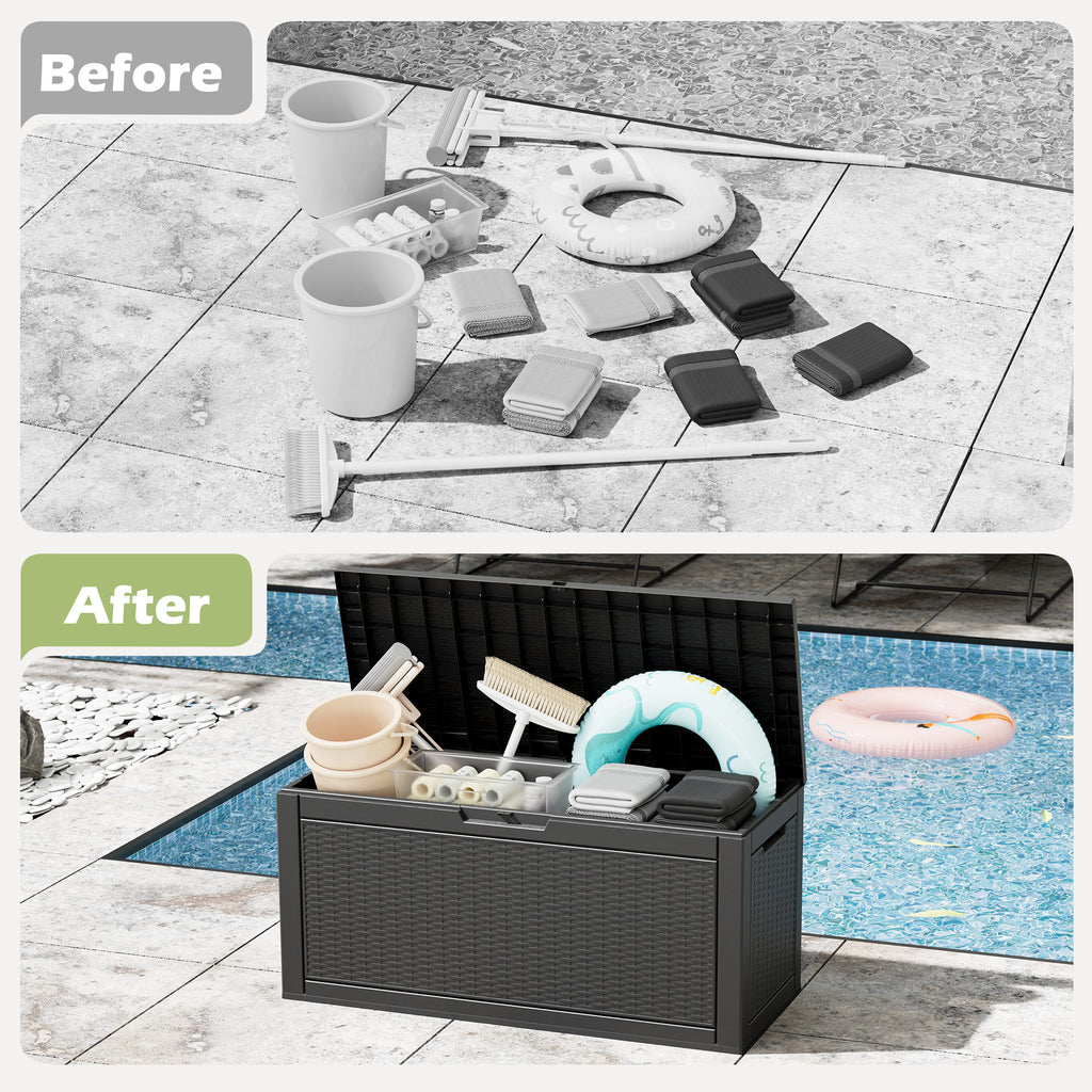 100 Gallon  Storage Deck Box Black/Gray