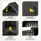 Outdoor Storage Shed Black/Gray