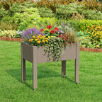 Raised Planter Box Garden Bed Gray/White