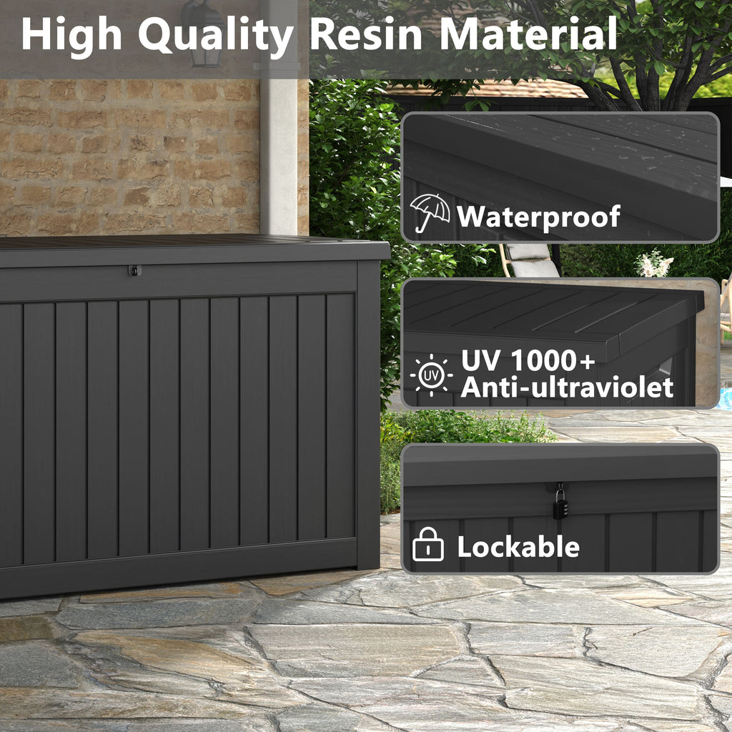 230 Gallon Storage Deck Box Black/Gray
