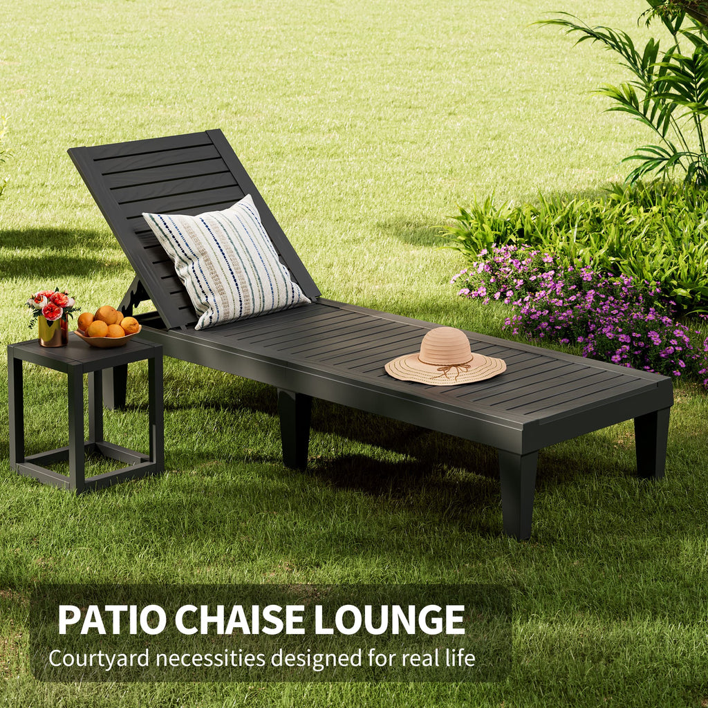 2-Pack Outdoor Chaise Lounge Chair