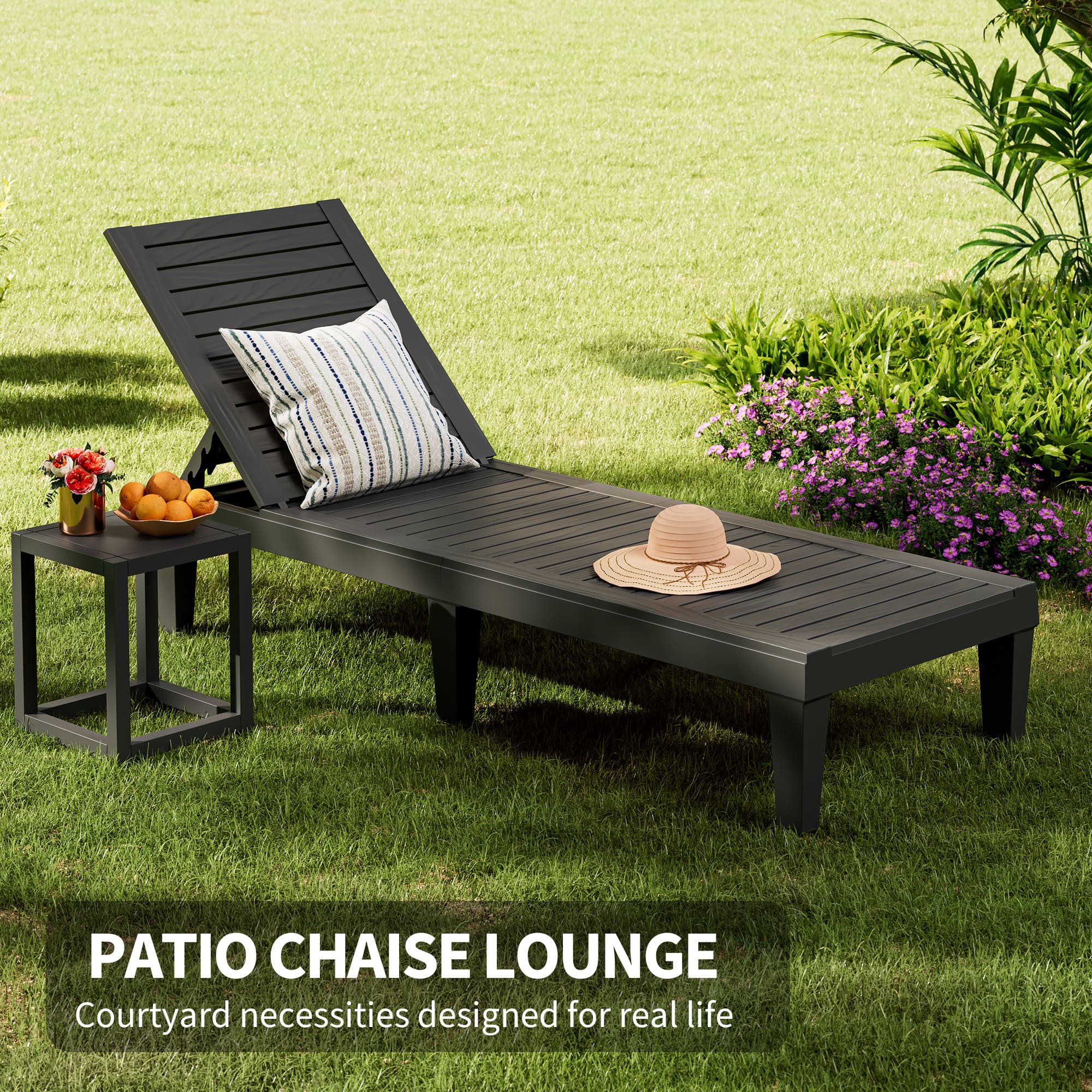 2-Pack Outdoor Chaise Lounge Chair