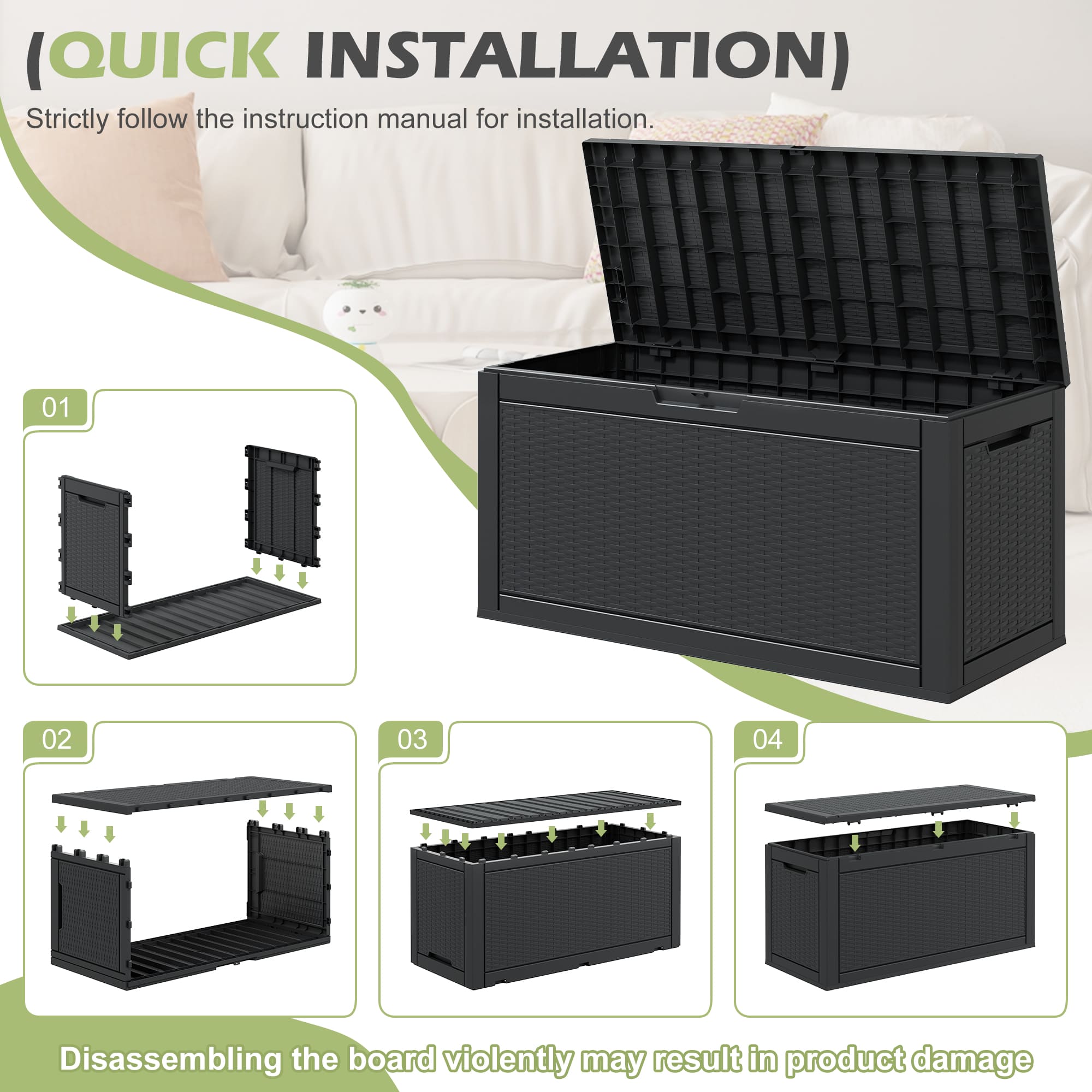 100 Gallon  Storage Deck Box Black/Gray