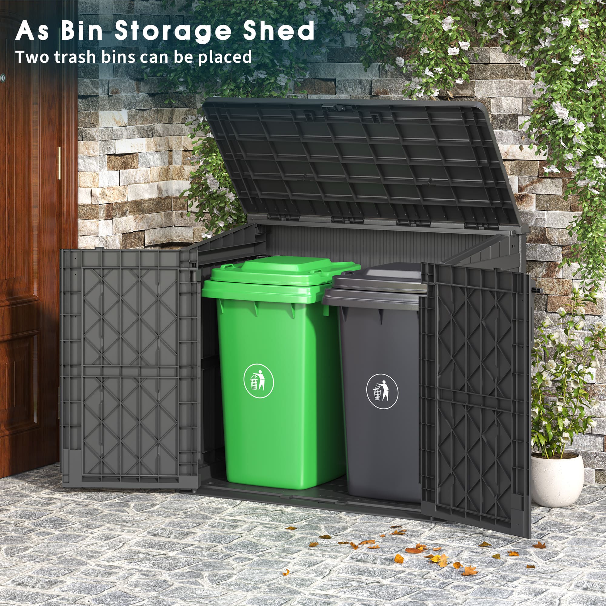 36 Cu Ft Storage Shed Black/White