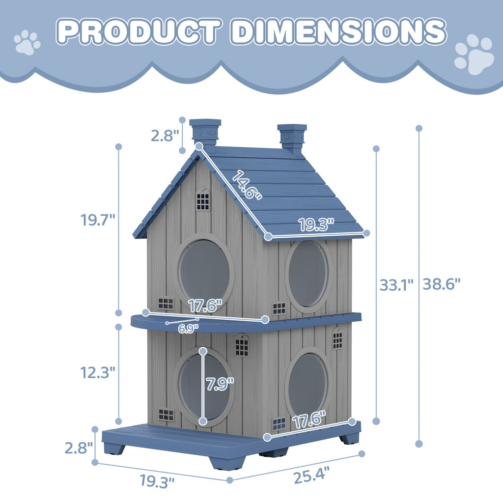 Resin Cat House, 1/2/3-Tier Stackable