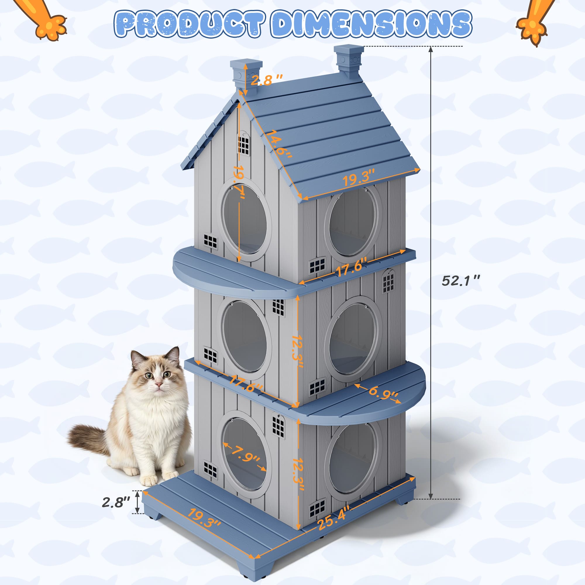 Resin Cat House, 1/2/3-Tier Stackable